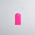 rectangle paper pink tags for things on a white rope