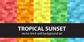 Rectangle pattern set Tropical Sunset Royalty Free Stock Photo