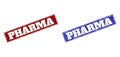 PHARMA Blue and Red Rectangle Watermarks with Distress Styles