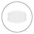 Rectangle in projection grid checkered icon in circle round black color vector illustration image outline contour line thin style