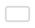 Rectangle rope frame for photo or picture in retro yacht style. Design element in maritime style for print and