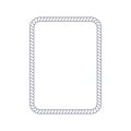 Rectangle rope frame in retro yacht style. Nautical design element for print and decoration. Maritime theme border