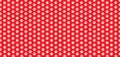 Rectangle seamless pattern of white animal paw prints on red background.