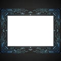Rectangle, set against a dark, gradient background. High-tech, Royalty Free Stock Photo