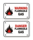 Rectangle signs - warning and danger flammable gas Royalty Free Stock Photo