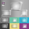 Rectangle and square set of glass shape icons with soft shadow on gradient background . Vector illustration EPS 10 for web.
