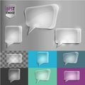 Rectangle and square set of glass shape speech icons with soft shadow on gradient background . Vector illustration EPS 10 for
