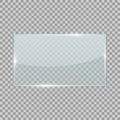 Rectangle transparent glass isolated on checkered background