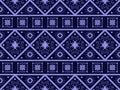 Rectangle with triangle in navy blue two tone. Geometric ethnic pattern seamless as traditional pattern. Design for fabric. Royalty Free Stock Photo