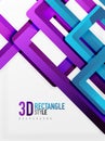 Rectangle tube elements, vector background