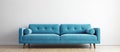 Rectangle violet couch in front of white wall in living room Royalty Free Stock Photo