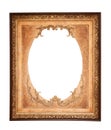 Rectangle wooden frame. Gold museum frame Royalty Free Stock Photo