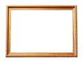 Rectangle wooden frame. Gold museum frame Royalty Free Stock Photo