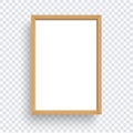 Rectangle wooden frame isolated on transparent background