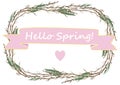 Rectangle Wreath from willow and ribbon