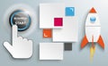 Rectanglea Template Business Start Click Rocket Royalty Free Stock Photo