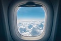 Rectangular Airplane window. Generate Ai Royalty Free Stock Photo