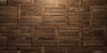 Rectangular arranged warm brown wood boards or planks surface background texture, empty floor or wall hardwood wallpaper Royalty Free Stock Photo