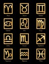 Rectangular Astrology Symbols Royalty Free Stock Photo