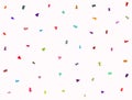 Rectangular background with scattered colorful confetti.