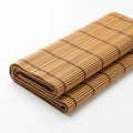 A rectangular bamboo sushi rolling mat, commonly known as a makisu, with an even, Royalty Free Stock Photo