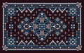 Rectangular Bandana Print vector design for rug, carpet, tapis, shawl, towel, textile, yoga mat. Neck scarf or kerchief pattern