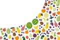 Wavy fruity food banner concept design isolated