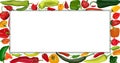 Rectangular banner with different types of peppers
