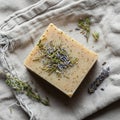 A rectangular bar of handmade soap Royalty Free Stock Photo