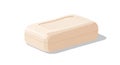 Rectangular Bar of Light Beige Soap with Rounded Edges and a Subtle Shadow on a White Background Keywords: soap, bar Royalty Free Stock Photo