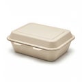 Disposable takeout container made of eco friendly material isolated on white background Royalty Free Stock Photo