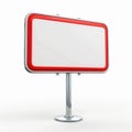 Blank Red and Chrome Billboard Sign Mockup Royalty Free Stock Photo