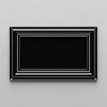 A rectangular black mirror frame with a glossy finish, featuring multiple layers of sleek, geometric Royalty Free Stock Photo