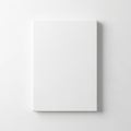 A rectangular blank white canvas is placed vertically against a white background. The Royalty Free Stock Photo
