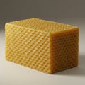 A rectangular block of honeycomb-textured beeswax is shown. The surface features a Royalty Free Stock Photo