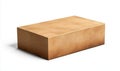 Rectangular block, smooth surface, light brown color, minimalistic design, isolated on white background Royalty Free Stock Photo