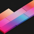 Rectangular blocks arranged in a zigzag pattern against a black background. Each block Royalty Free Stock Photo