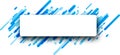 Rectangular blue abstract banner on white.