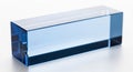 Rectangular Blue Glass Prism Object on a White Background image photo Royalty Free Stock Photo