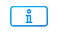 Rectangular blue information box icon, helpful tip or guide symbol, vector design Generative AI Royalty Free Stock Photo