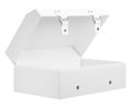 Rectangular box covered with white fabric pattern looks beautiful and clean