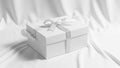 The rectangular box is partially open revealing white tissue paper inside Royalty Free Stock Photo