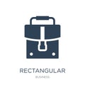 rectangular briefcase icon in trendy design style. rectangular briefcase icon isolated on white background. rectangular briefcase
