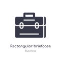 rectangular briefcase outline icon. isolated line vector illustration from business collection. editable thin stroke rectangular Royalty Free Stock Photo