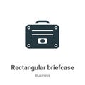 Rectangular briefcase vector icon on white background. Flat vector rectangular briefcase icon symbol sign from modern business