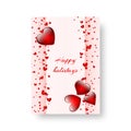 Rectangular brochure with scarlet hearts