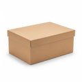 Brown cardboard box on white background isolated on white background Royalty Free Stock Photo