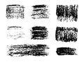 Rectangular brush strokes. A set of vector brushes. Design elements in the grunge style. Banners with a dirty texture. Royalty Free Stock Photo