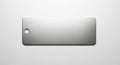 Rectangular brushed metal plaque with rounded corners rests on a white background. It has a matte Royalty Free Stock Photo