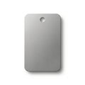 Rectangular brushed metal tag with rounded corners and a small circular hole near the top center. Royalty Free Stock Photo